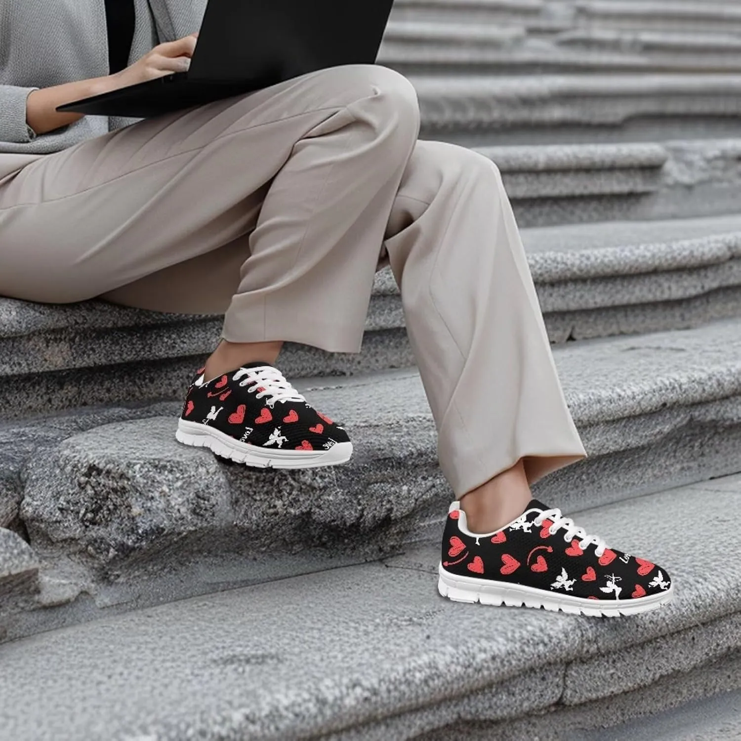 Men's Supportive Running Shoes Fashion Breathable Sneakers Light Elastic Arch Support Travel Shoes for Outdoor US 5-14 White Sole