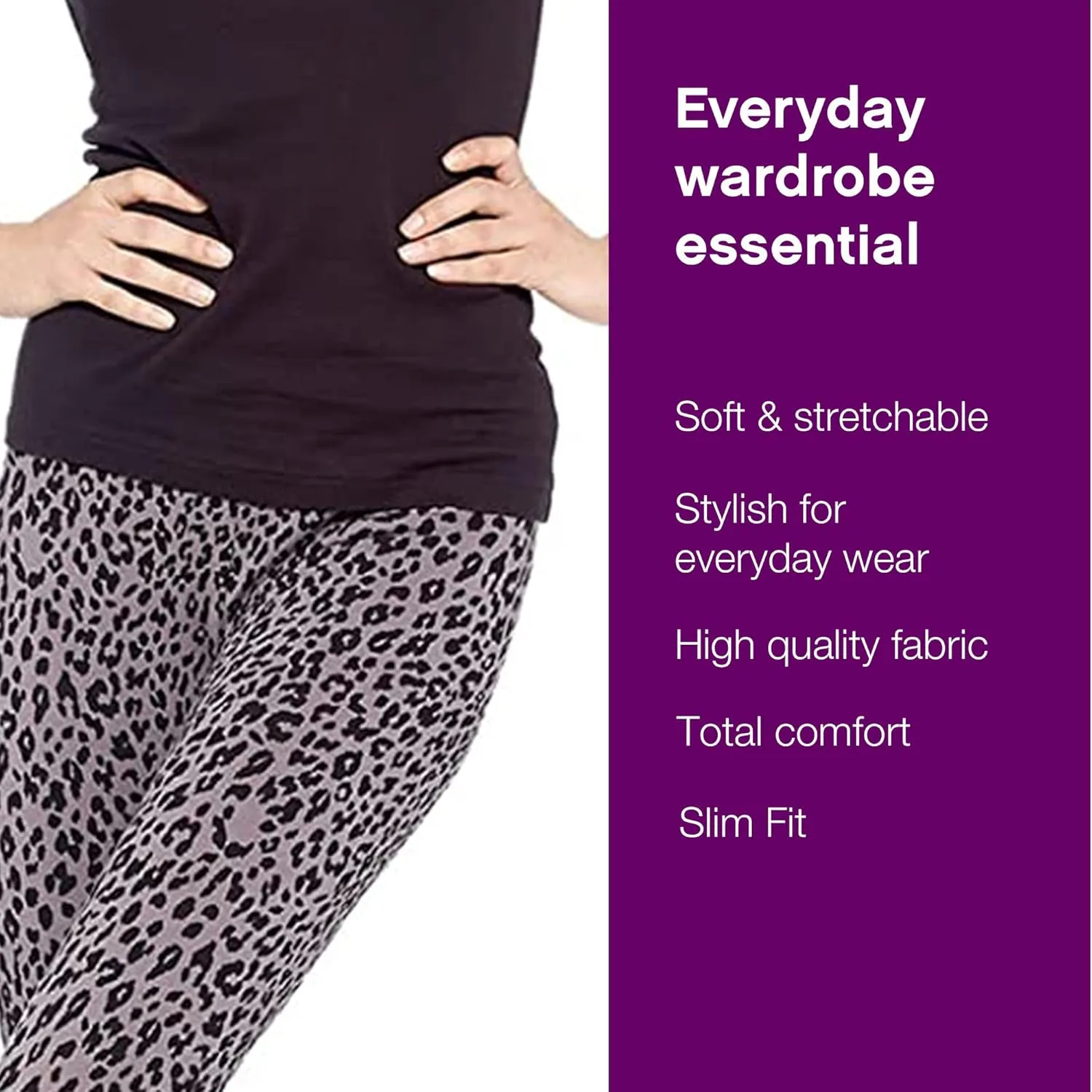 No nonsense Women's Plus Size Leggings-Soft Cotton Feel, Comfortable & Perfect for Layering, Gentle Elastic Waistband