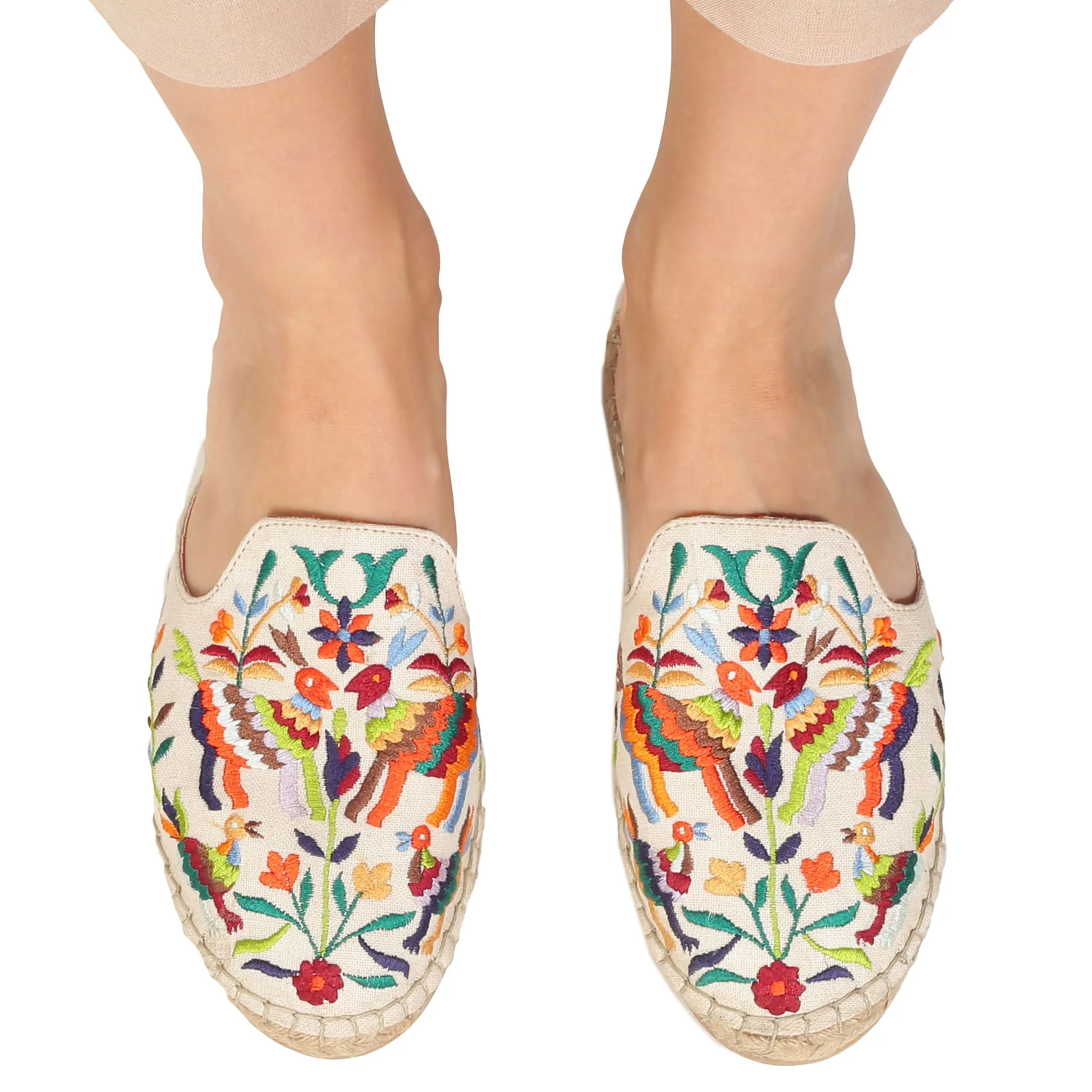 Non-Slip Diego Off-white Espadrilles Flat