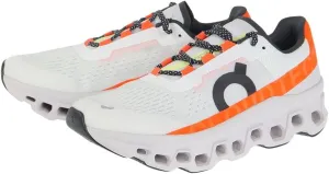 On Men's Cloudmonster Sneakers, Undyed-White | Flame, 9 Medium US