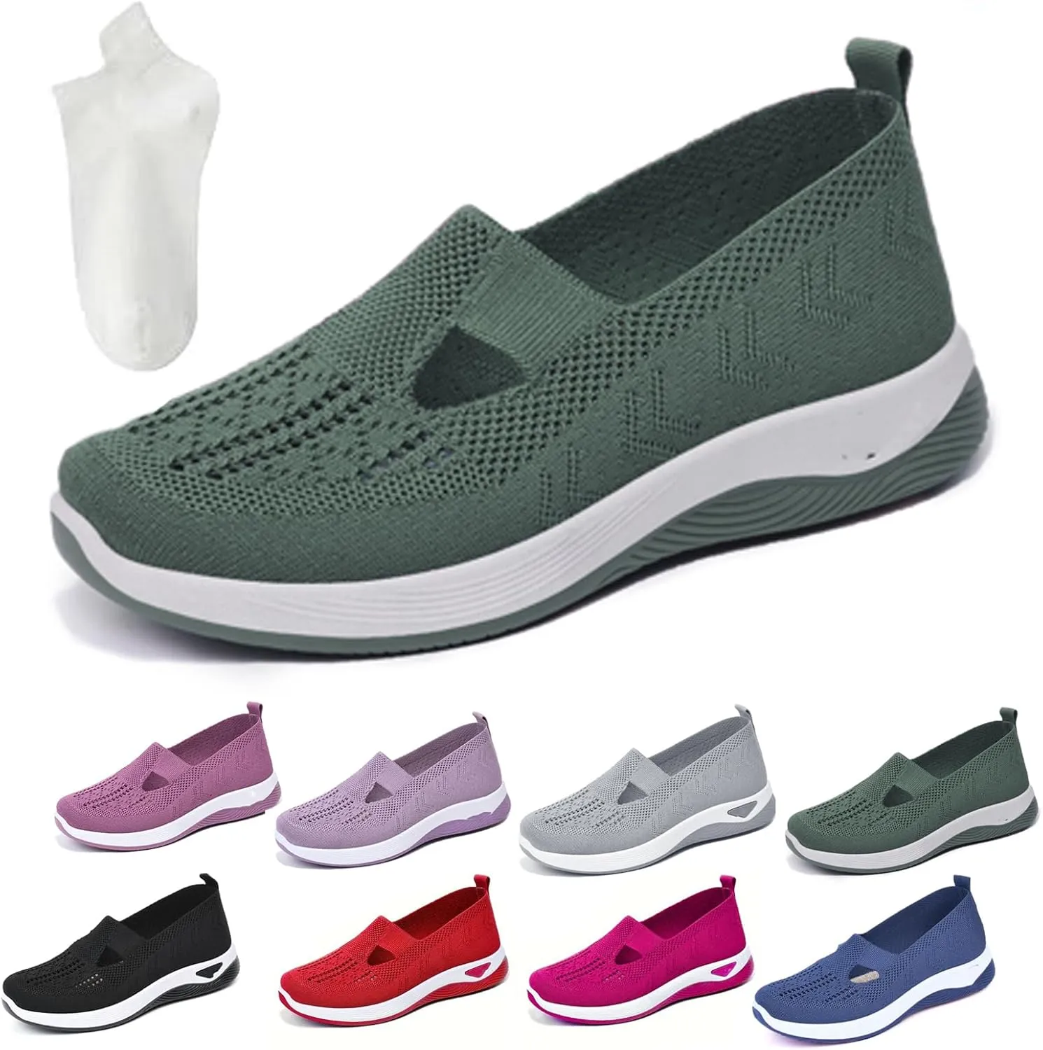 Orthowalkway Womens Shoes, Selleren Orthopedic Shoes, Women's Comfortable Breathable Knitted Sneakers
