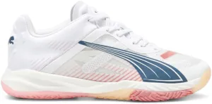 PUMA Womens Accelerate Nitro Sqd Racquet Sports Lacrosse, Pickleball, Volleyball Sneakers Shoes - White