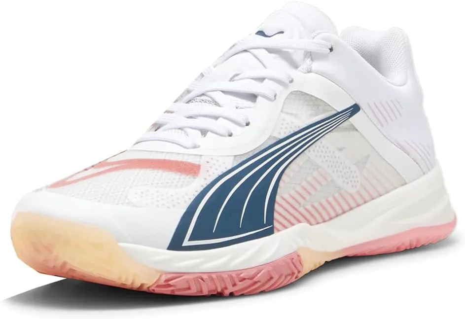 PUMA Womens Accelerate Nitro Sqd Racquet Sports Lacrosse, Pickleball, Volleyball Sneakers Shoes - White