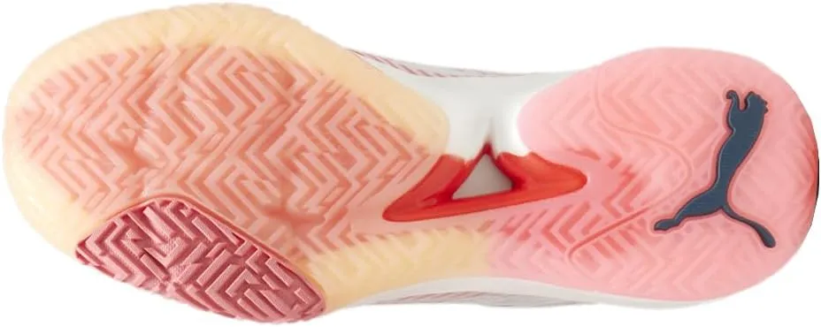 PUMA Womens Accelerate Nitro Sqd Racquet Sports Lacrosse, Pickleball, Volleyball Sneakers Shoes - White