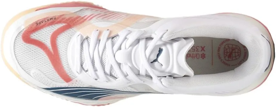 PUMA Womens Accelerate Nitro Sqd Racquet Sports Lacrosse, Pickleball, Volleyball Sneakers Shoes - White