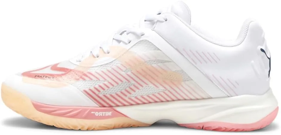 PUMA Womens Accelerate Nitro Sqd Racquet Sports Lacrosse, Pickleball, Volleyball Sneakers Shoes - White