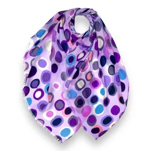 Retro Style Spots Scarf - Purple