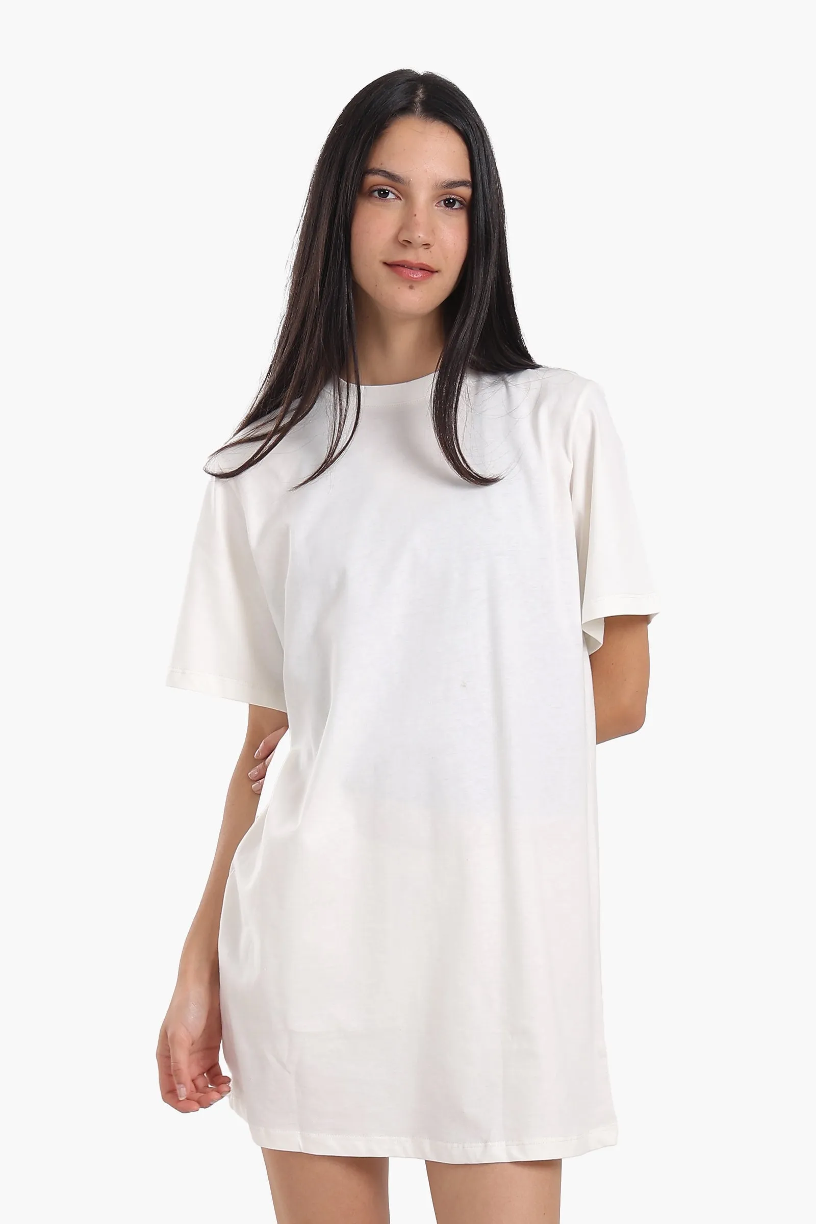 Short Sleeves Cotton Mini Dress