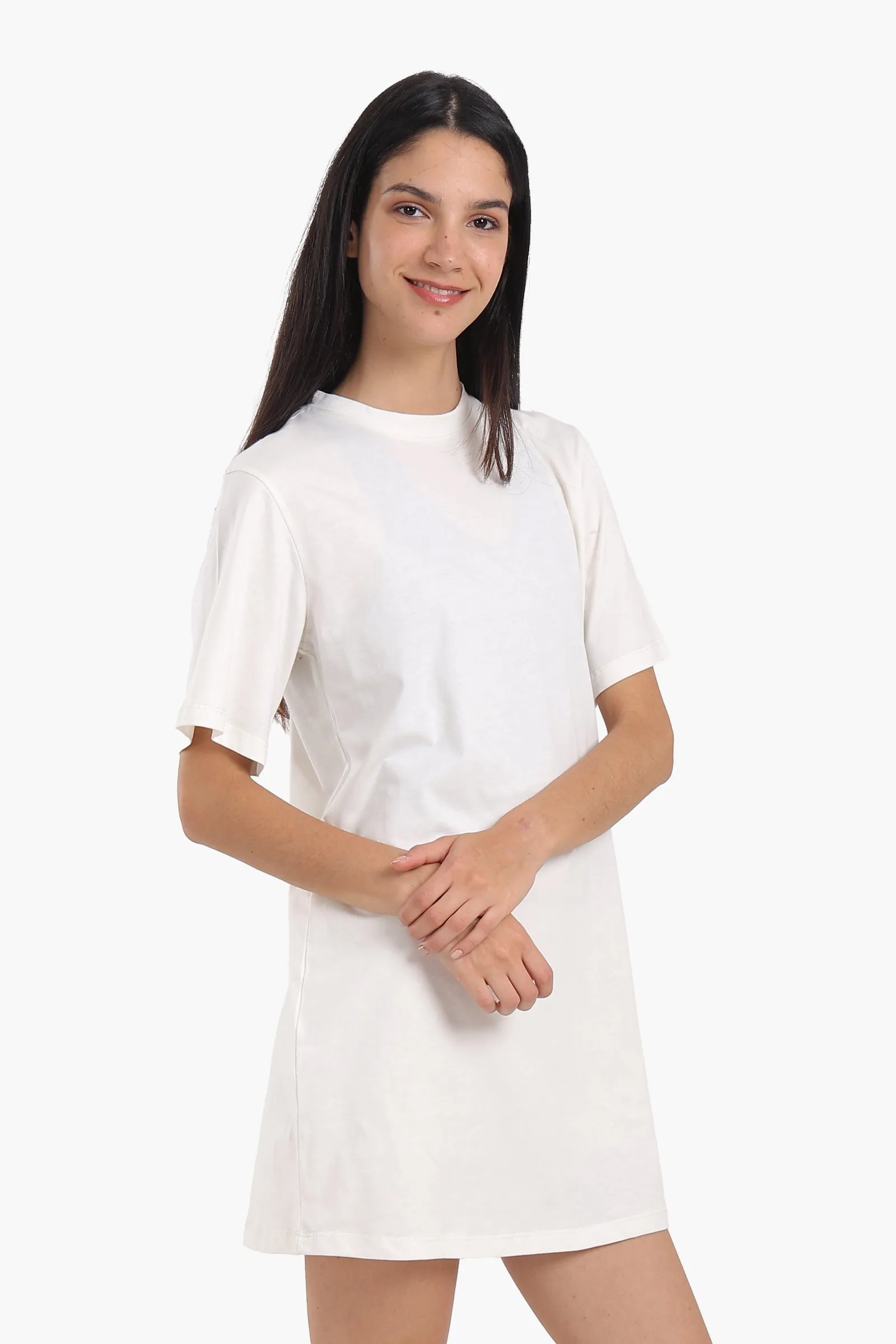 Short Sleeves Cotton Mini Dress