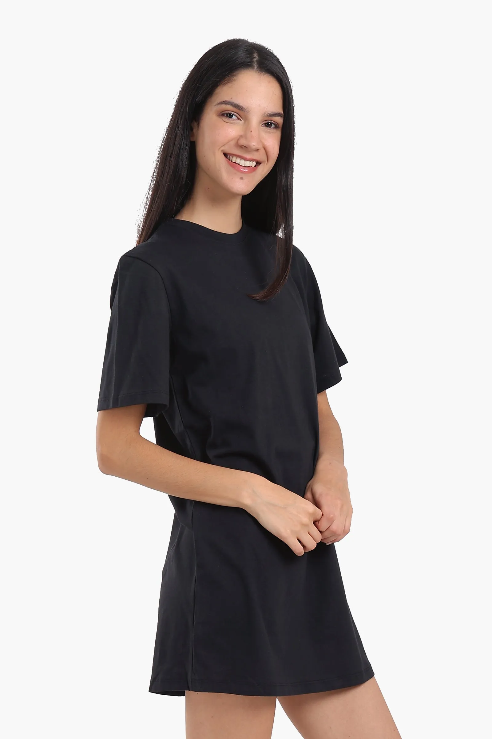 Short Sleeves Cotton Mini Dress