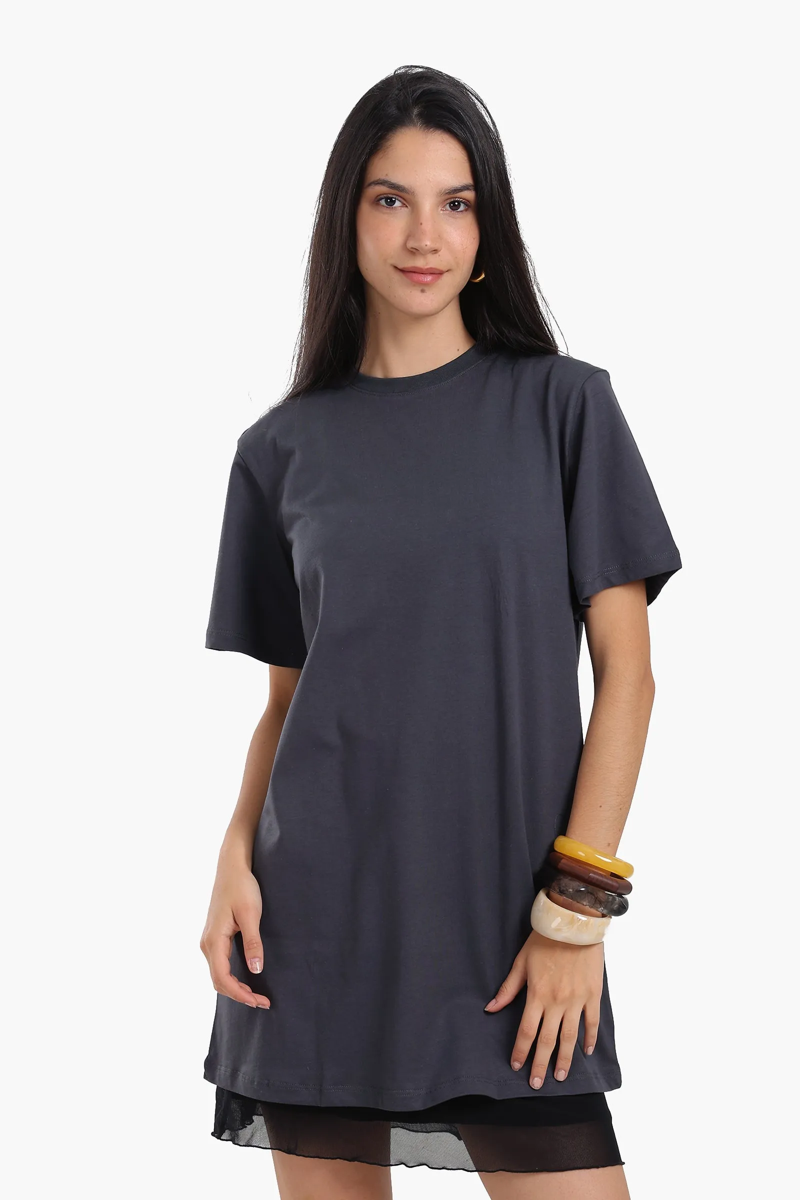 Short Sleeves Cotton Mini Dress