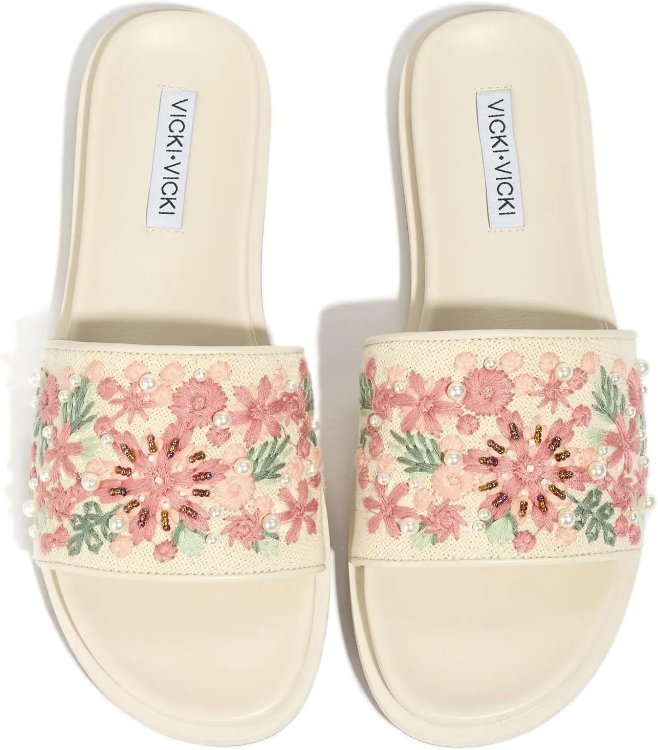 Slides for Women Comfortable Slip On Flat Sandals for Women Casual House Slippers Outdoor Fashion Embroidered Summer Beach Sandals