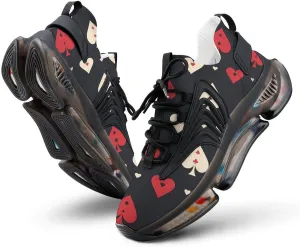 Spades Playing Poker Pattern Men's Running Shoes Fashion Walking Sneakers Lightweight Casual Sports Shoes for Women