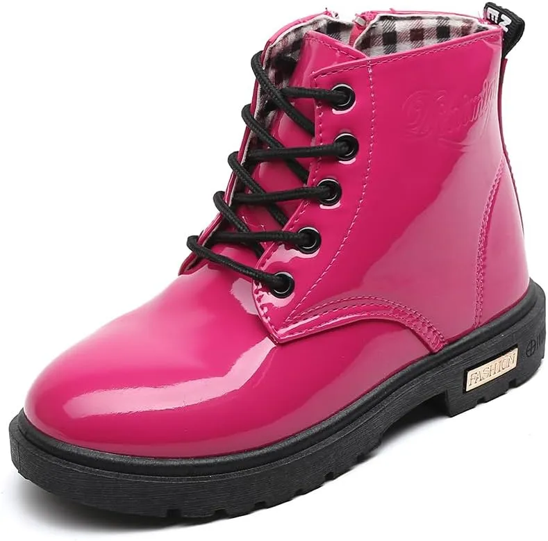 Toddler Ankle Boots Boys Girls Waterproof Outdoor Walking Shoes Combat Boots Rose 4 M US Big Kid