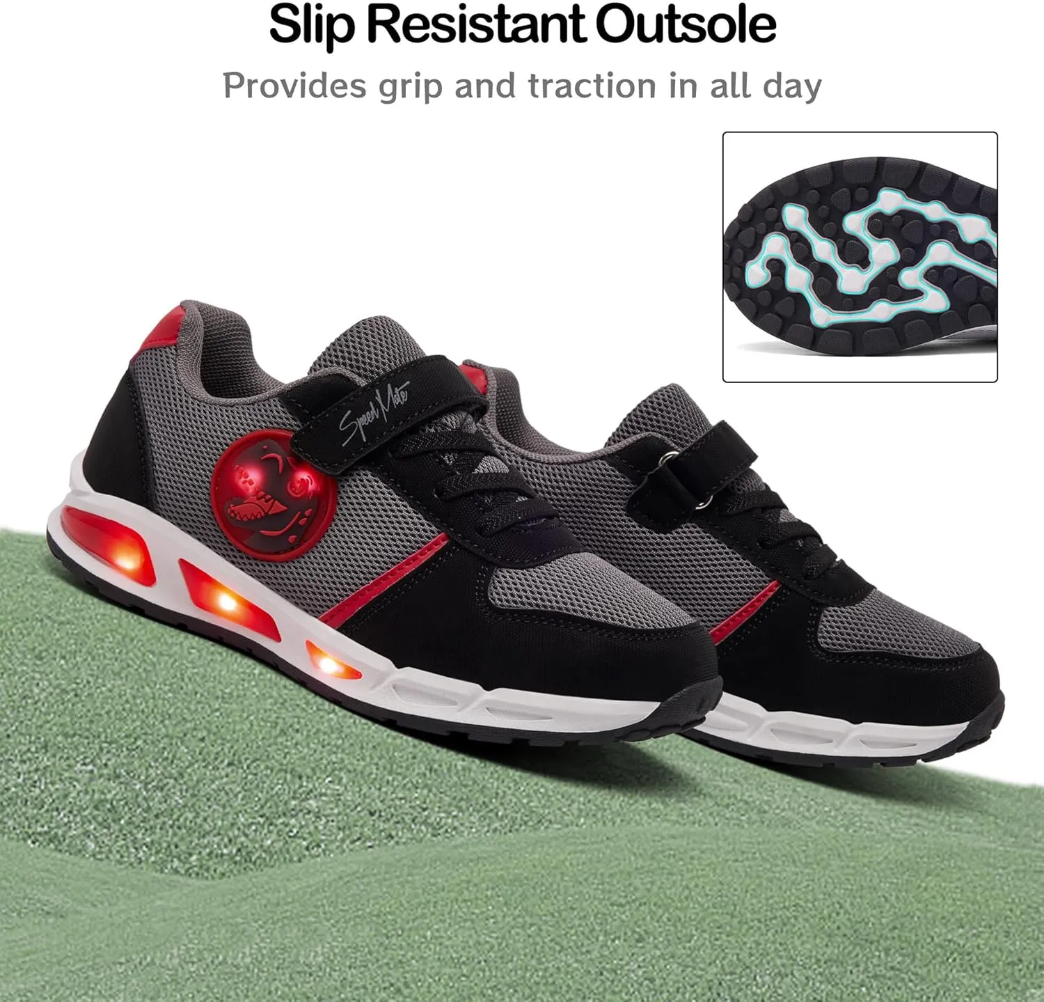 Toddler Light Up Shoes Boys Girls Breathable LED Glowing Luminous Tennis Sneakers for Outdoor Sport(Little/Big Kid)