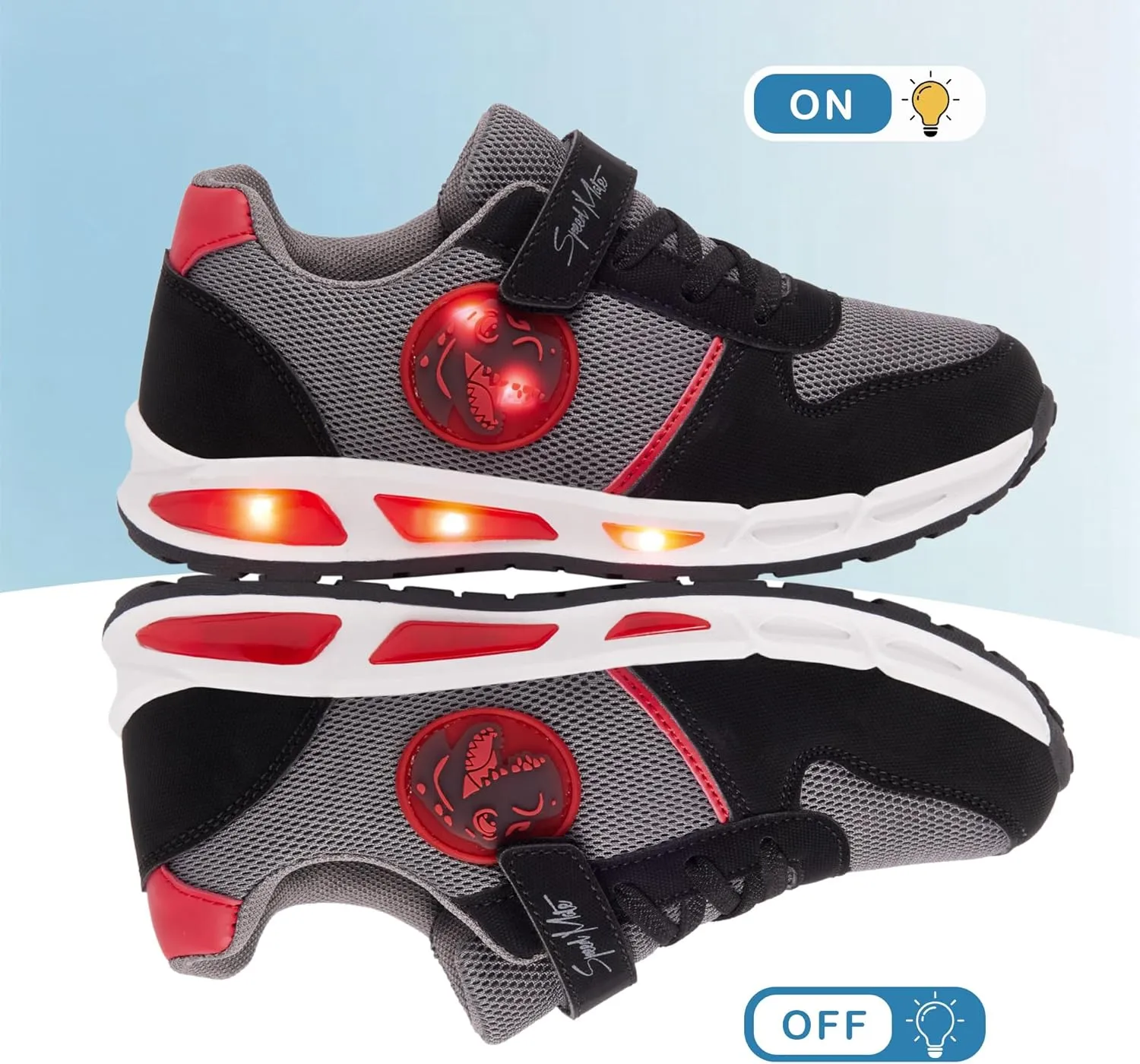 Toddler Light Up Shoes Boys Girls Breathable LED Glowing Luminous Tennis Sneakers for Outdoor Sport(Little/Big Kid)