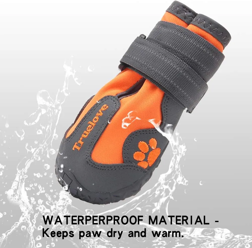 Truelove Dog Boots,Waterproof Pet Shoes with Reflective Straps for Paw Protectors Small Medium Large Dog Summer Winter Snow Outdoor Walking