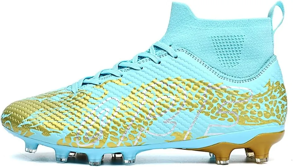 Unisex's AG Cleats Training Football Sneakers Sports Non-Slip Long Studs High-Top Soccer Shoes for Youth