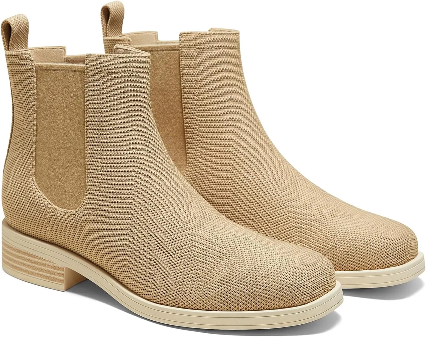 VIVAIA Clara Women's Water Repellent Wool Ankle Chelsea Boots Slip on Square-Toe Booties 2.5cm/1” heel height Booties Lady Dress Short Winter Fall Boots