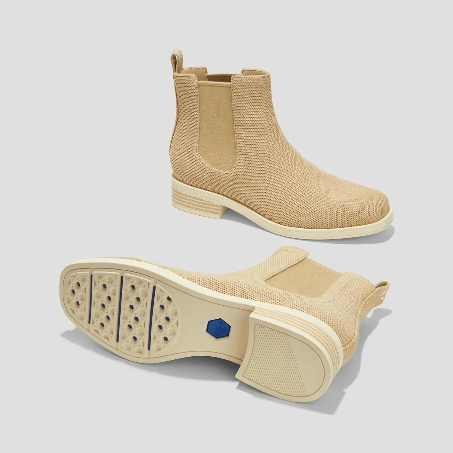 VIVAIA Clara Women's Water Repellent Wool Ankle Chelsea Boots Slip on Square-Toe Booties 2.5cm/1” heel height Booties Lady Dress Short Winter Fall Boots
