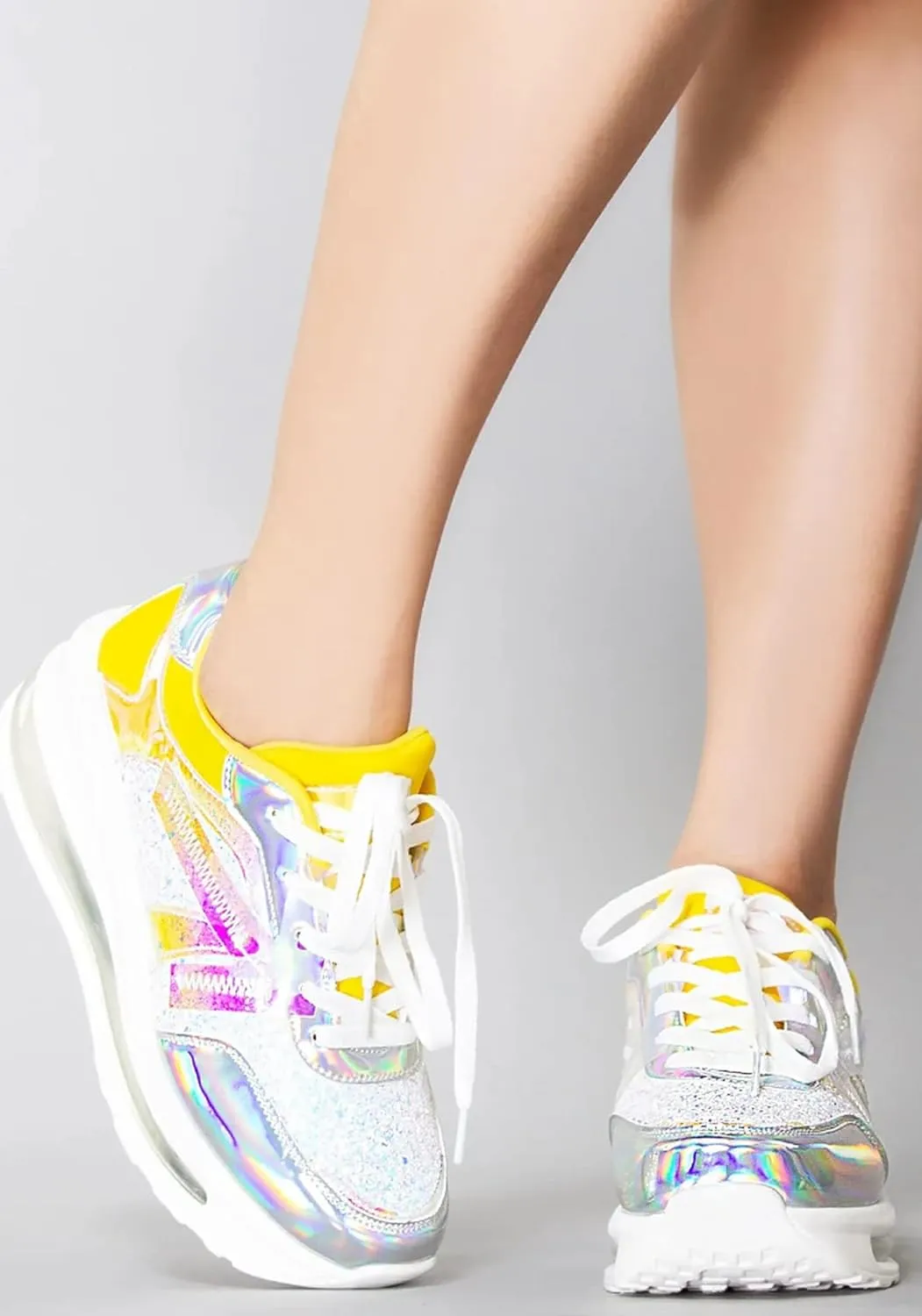 Women Fashion Light Chaser Holographic Sneakers