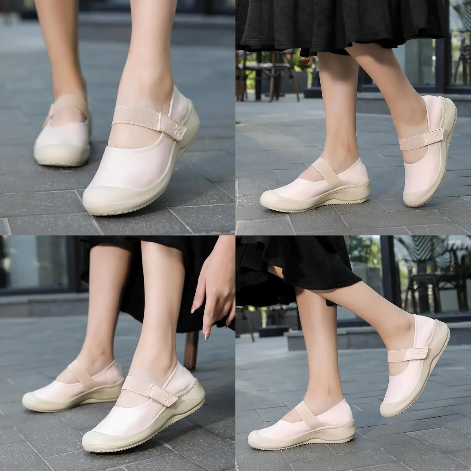 Women's Casual Slip-on Arch Support Mary Jane Shoes,Fashion Hook-Loop Orthopedic Walking Sneakers,Comfort Breathable Soft Sole Non Slip Flats Shoes