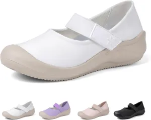 Women's Casual Slip-on Arch Support Mary Jane Shoes,Fashion Hook-Loop Orthopedic Walking Sneakers,Comfort Breathable Soft Sole Non Slip Flats Shoes
