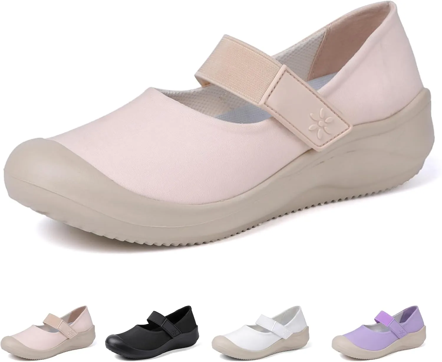 Women's Casual Slip-on Arch Support Mary Jane Shoes,Fashion Hook-Loop Orthopedic Walking Sneakers,Comfort Breathable Soft Sole Non Slip Flats Shoes