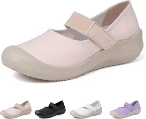 Women's Casual Slip-on Arch Support Mary Jane Shoes,Fashion Hook-Loop Orthopedic Walking Sneakers,Comfort Breathable Soft Sole Non Slip Flats Shoes