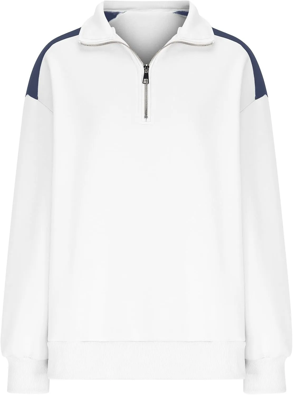 Women's Color Matching Sweatshirts Long Sleeve Hoodies Quarter Zip Fleece Pullover 2024 Fashion Casual Clothes