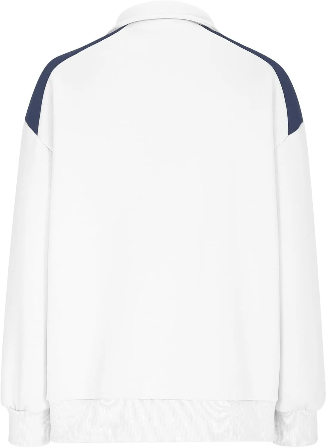 Women's Color Matching Sweatshirts Long Sleeve Hoodies Quarter Zip Fleece Pullover 2024 Fashion Casual Clothes
