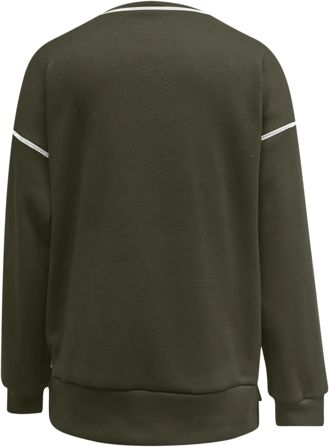 Womens Fashion Hoodless Sweatshirts Crew Neck Long Sleeve Hoodie Fleece Side Zipper Pullover Top 2024 Fall Clothes