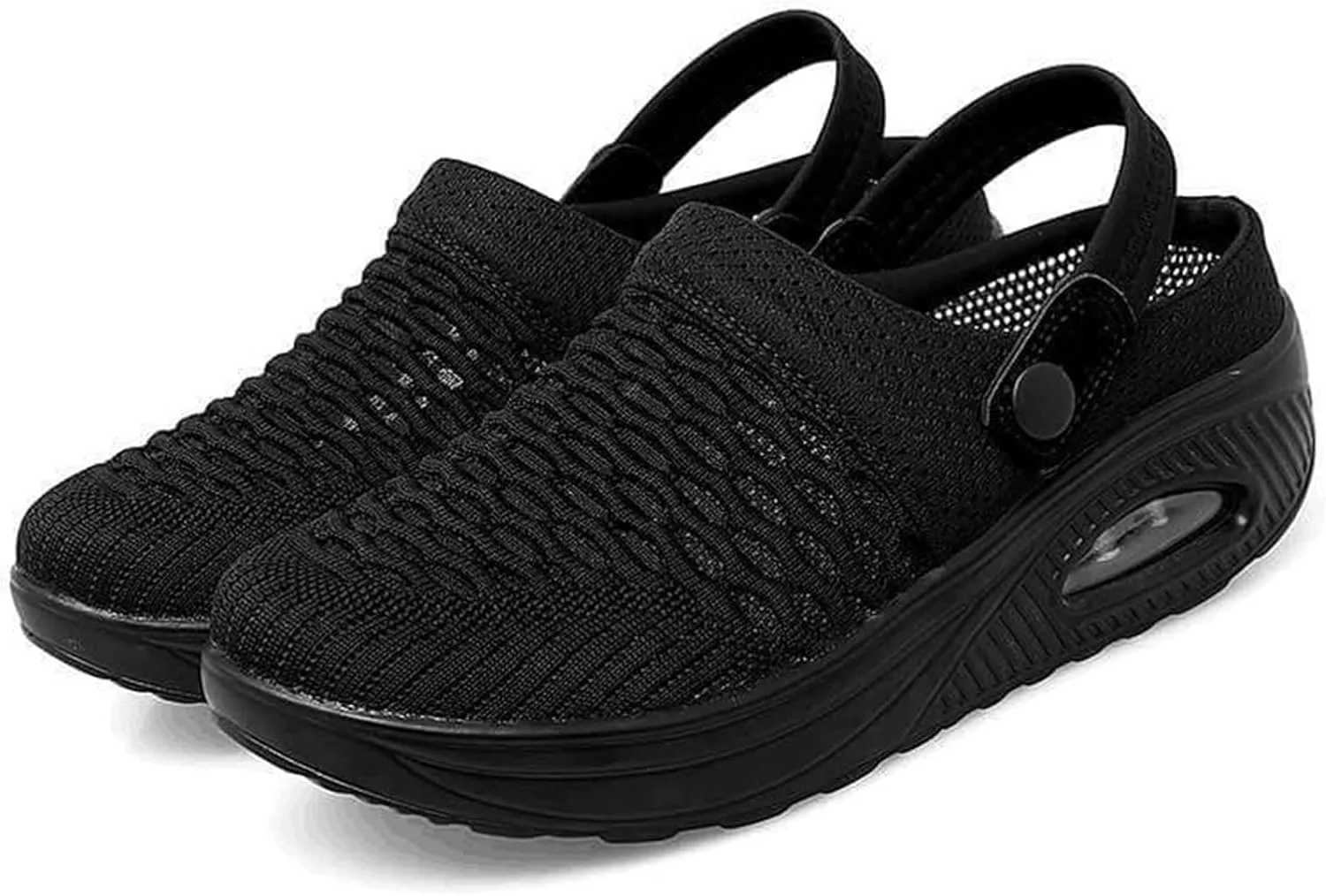 Womens Sandals Air Cushion Mules with Breathable Mesh Adjustable Back Strap Lightweight Platform Clogs for Summer Beach Walking Casual Sandals Outdoor Travel Non Slip Comfort with Arch Support 2025