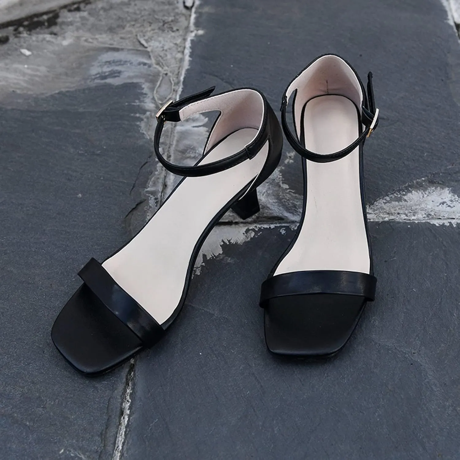 Womens Sandals Dressy Casual Retro Square Toe Boho Sandals Cute Fashion Slingback Lightweight Low Heel Sandals