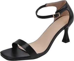 Womens Sandals Dressy Casual Retro Square Toe Boho Sandals Cute Fashion Slingback Lightweight Low Heel Sandals