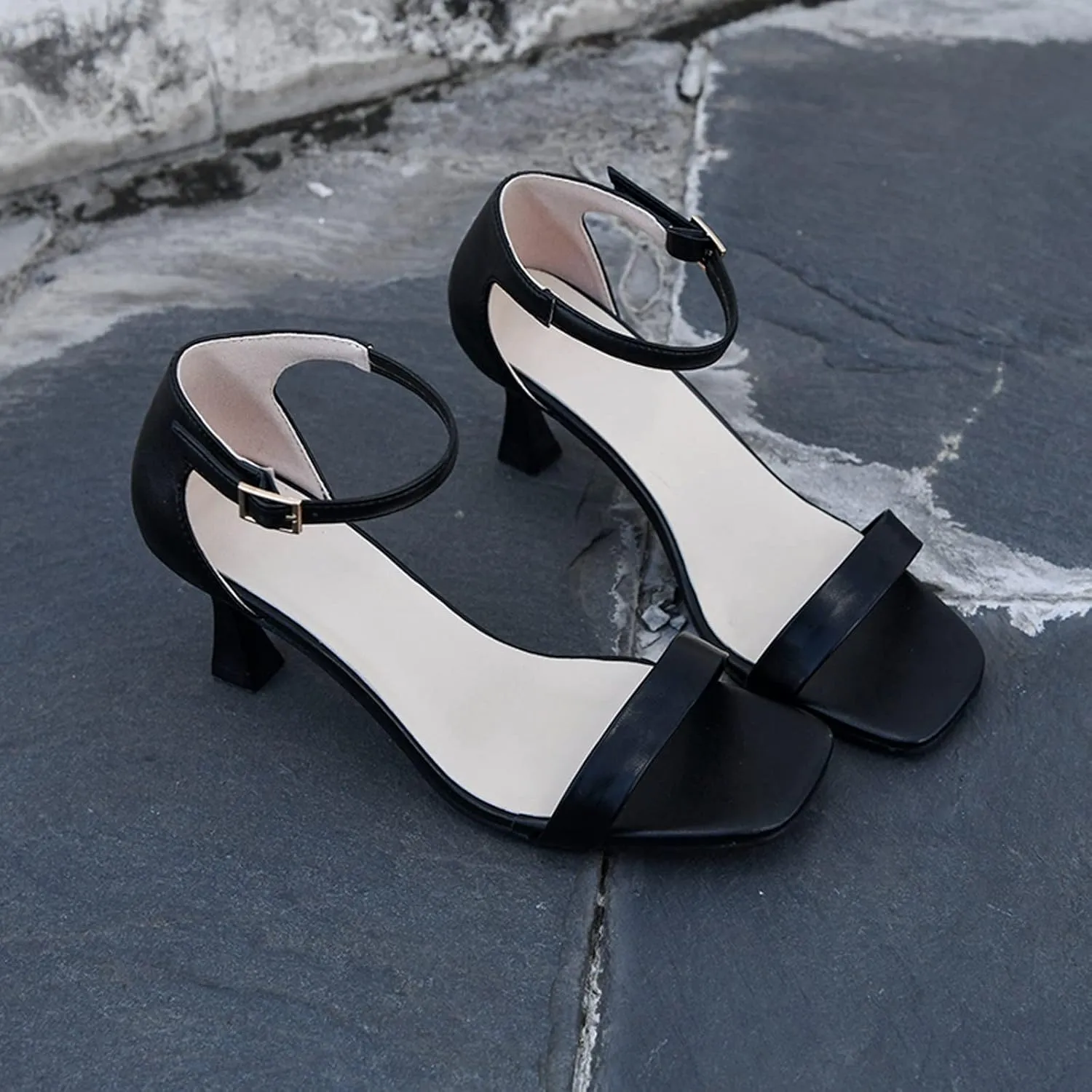 Womens Sandals Dressy Casual Retro Square Toe Boho Sandals Cute Fashion Slingback Lightweight Low Heel Sandals