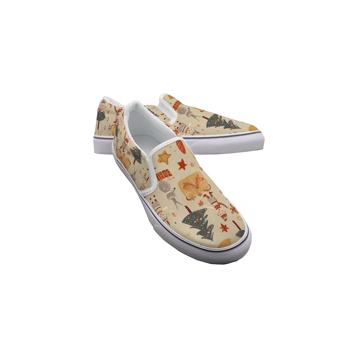 Women's Slip On Sneakers Christmas print