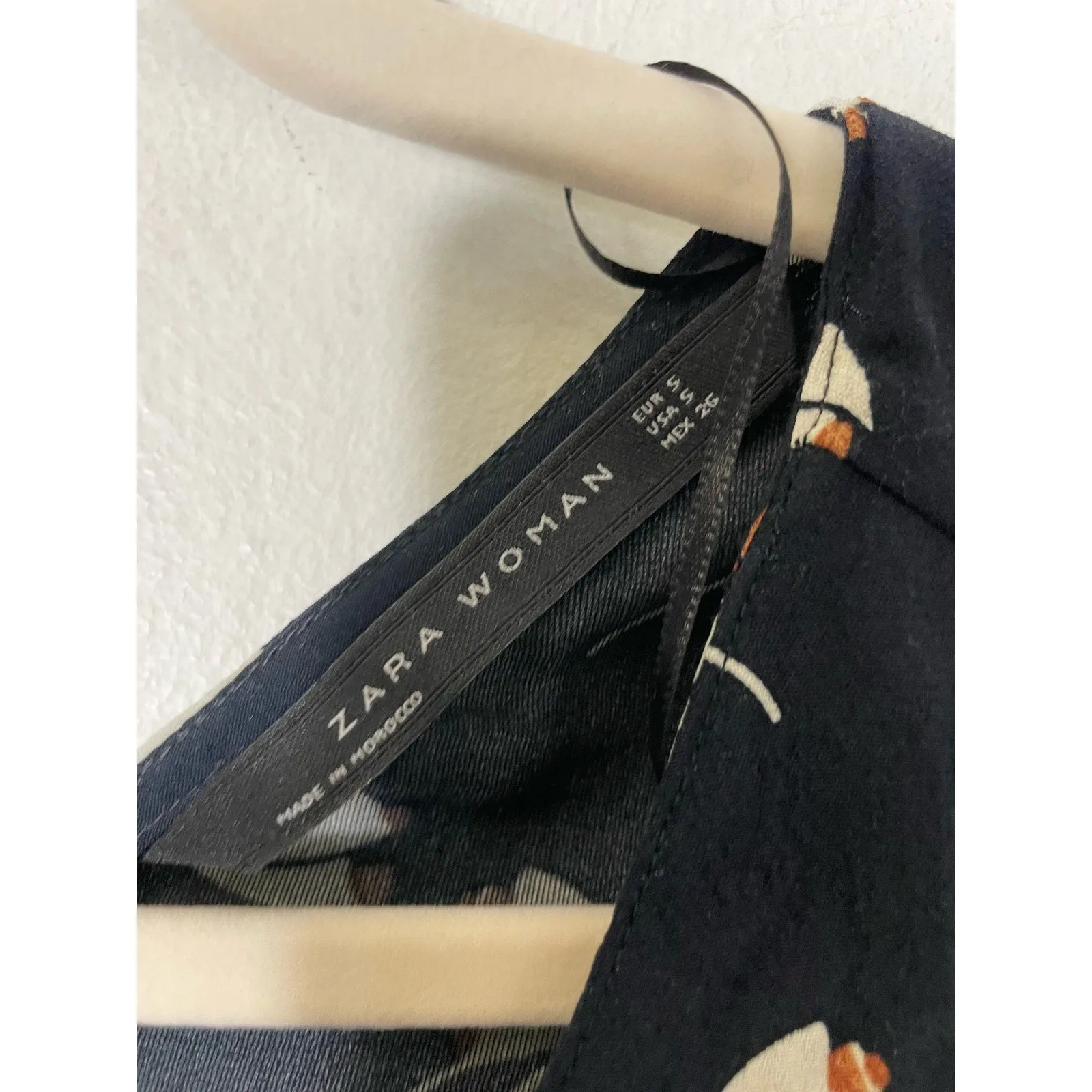 Zara Woman Black Patterned Tank Top Sz S